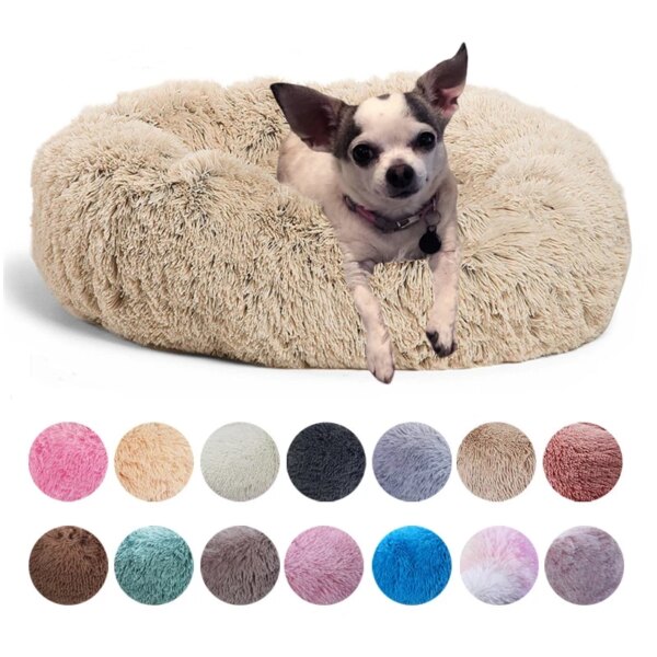 Super Soft Dog Bed Plush Cat Mat Dog Beds For Large Dogs Bed Labradors House Round Cushion Pet Product Accessories