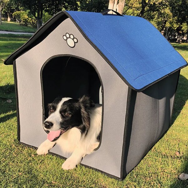 Warm Dog House Rainproof Waterproof Kennel And Cattery With Removable Inner Pad For Pets Indoor And Outdoor Sleeping