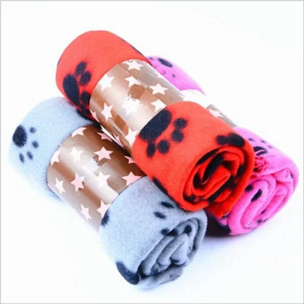 Warm Soft Pets Mat Fleece Paw Printing Dog Cat Bed Sofa Cover Blanket Puppy Sleeping Mattress Small and Medium Animals Supplies