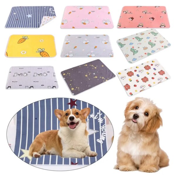 Washable Pee Pad for Dog Dog Diaper Pee Mat for Floor Sofa Kennel Dog Bed Mat Cover Reusable Highly Absorbent Puppy Training Pad