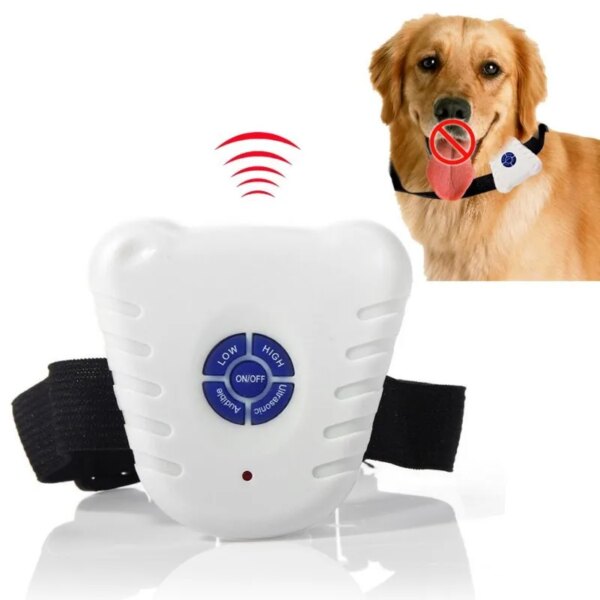 Waterproof Dog Stop Barking Control Collar Training Device Button Clicker Adjustable Ultrasonic Dog Anti Bark Collar