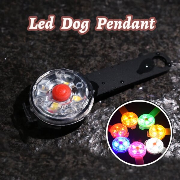 Waterproof IPX7 LED Pet Dog Collar Pendant Night Safety Luminous Pendant Pet Light Flashing Pendant Collar for Dog Accessories