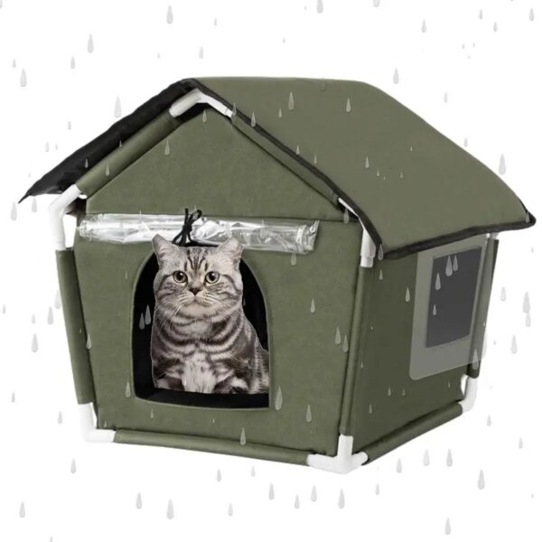 Weatherproof Small Dog Outdoor House Soft Comfortable Easy To Assemble Foldable Cats Nest Outside With Removable Cushion