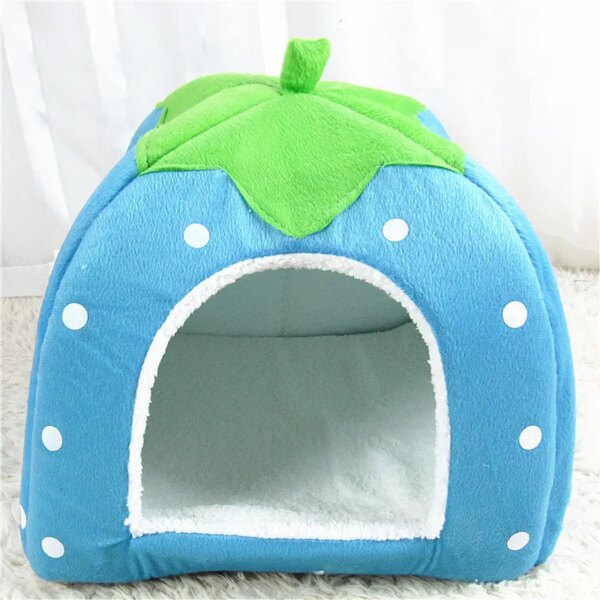 dog House Pet Warm And Deep Sleep Dog Pet Supplies Cat Tent Kennel Doggy Warm Strawberry Nest Tent