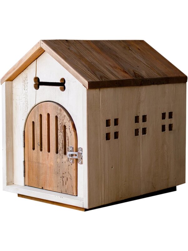 semi handmade small old pine wood dog and cat house